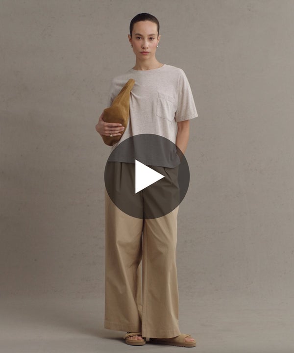 Model wearing vintage pocket tee.